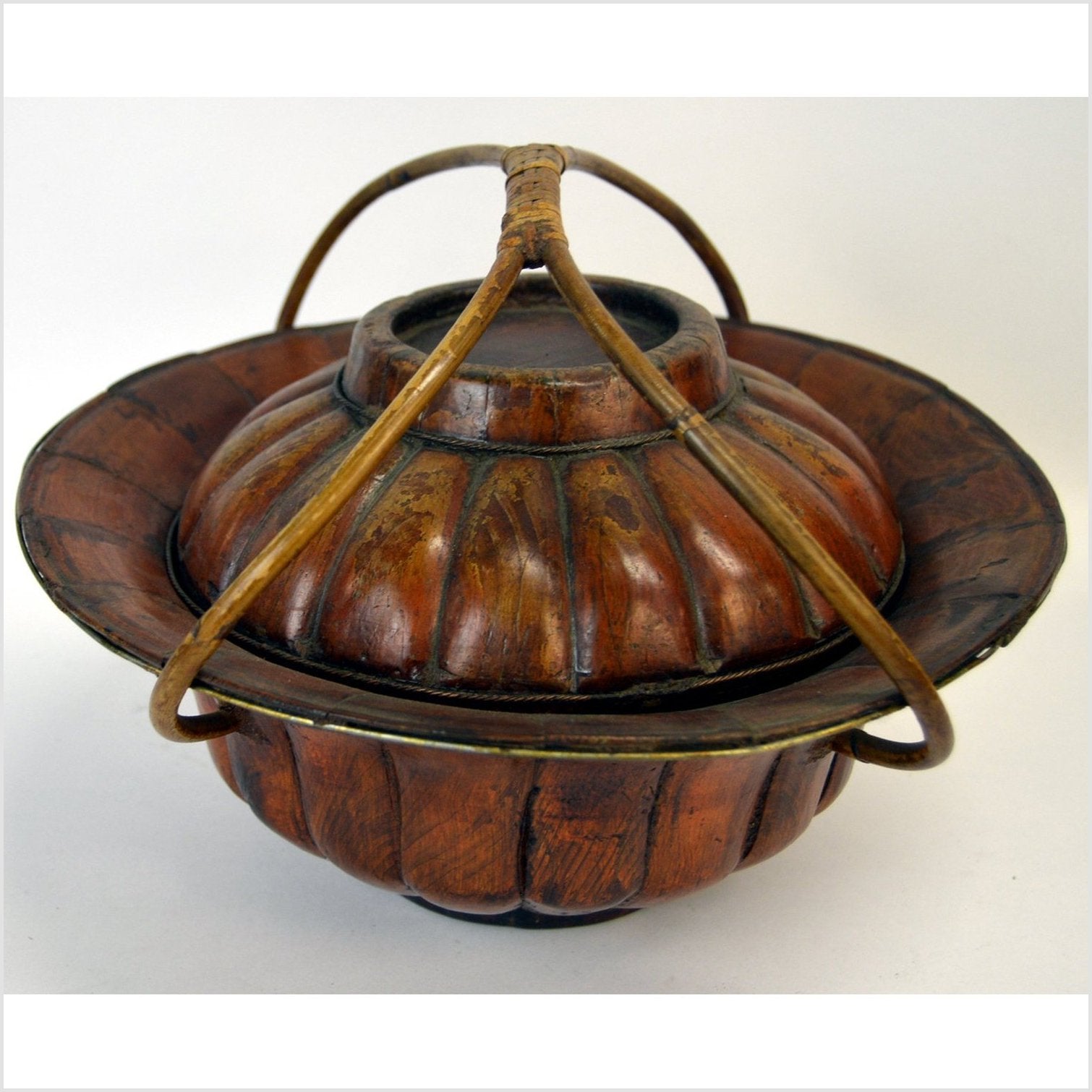 Chinese Bamboo Hat Basket-1. Asian & Chinese Furniture, Art, Antiques, Vintage Home Décor for sale at FEA Home