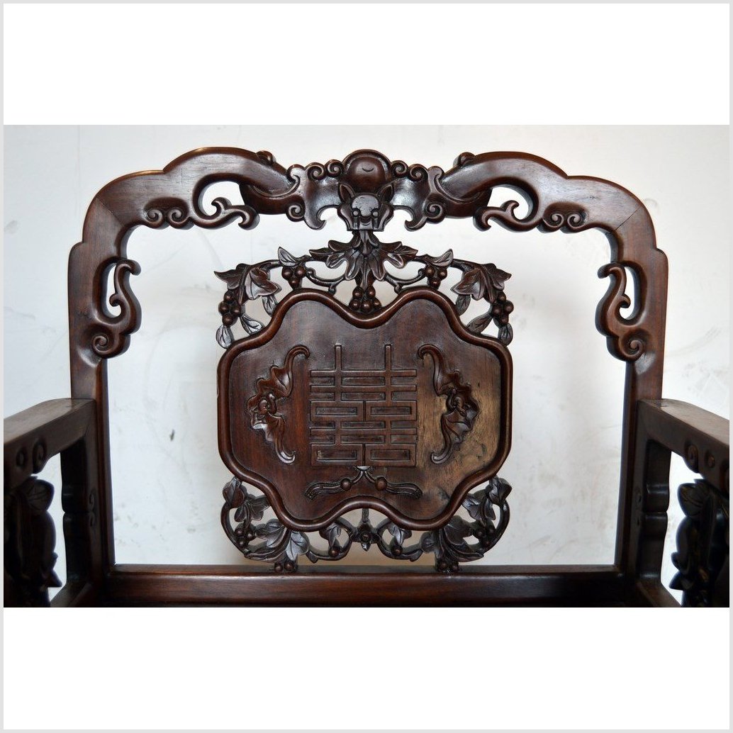Chinese Carved Rosewood Chair-10. Asian &amp; Chinese Furniture, Art, Antiques, Vintage Home Décor for sale at FEA Home