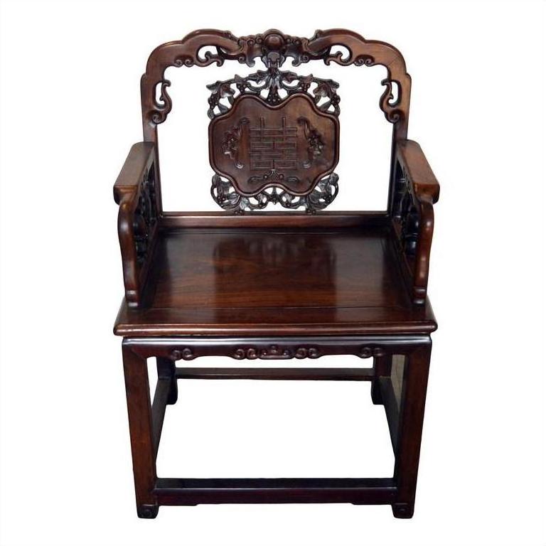 Early 20th Century Chinese Carved Rosewood Chair, SKU , image 11
