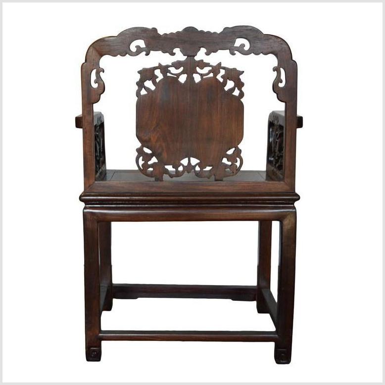 Chinese Carved Rosewood Chair-2. Asian & Chinese Furniture, Art, Antiques, Vintage Home Décor for sale at FEA Home