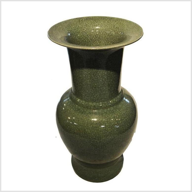 Chinese Crackle Celadon Porcelain Altar Vase-2. Asian & Chinese Furniture, Art, Antiques, Vintage Home Décor for sale at FEA Home