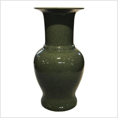 Chinese Crackle Celadon Porcelain Altar Vase