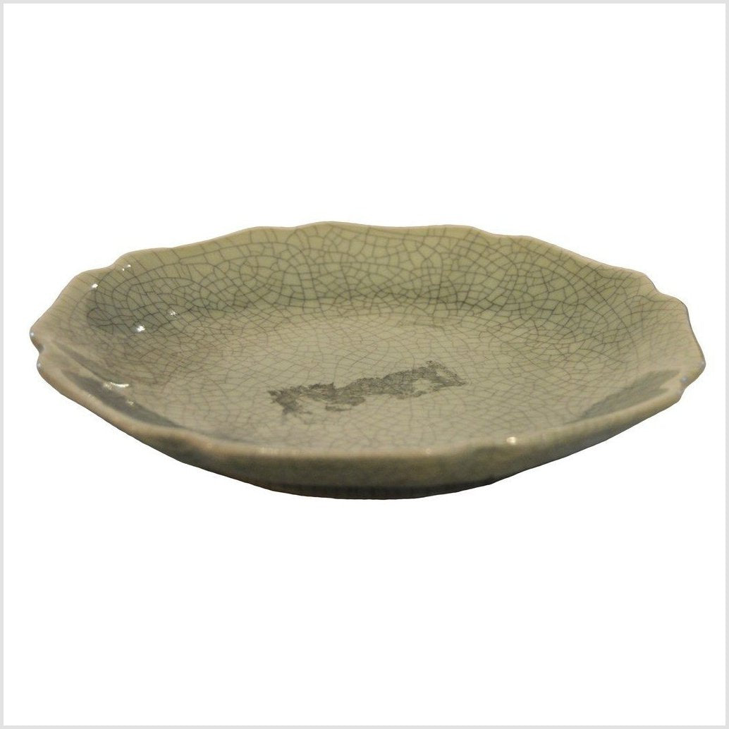 Chinese Crackle Celadon Porcelain Scalloped Plate-2. Asian & Chinese Furniture, Art, Antiques, Vintage Home Décor for sale at FEA Home