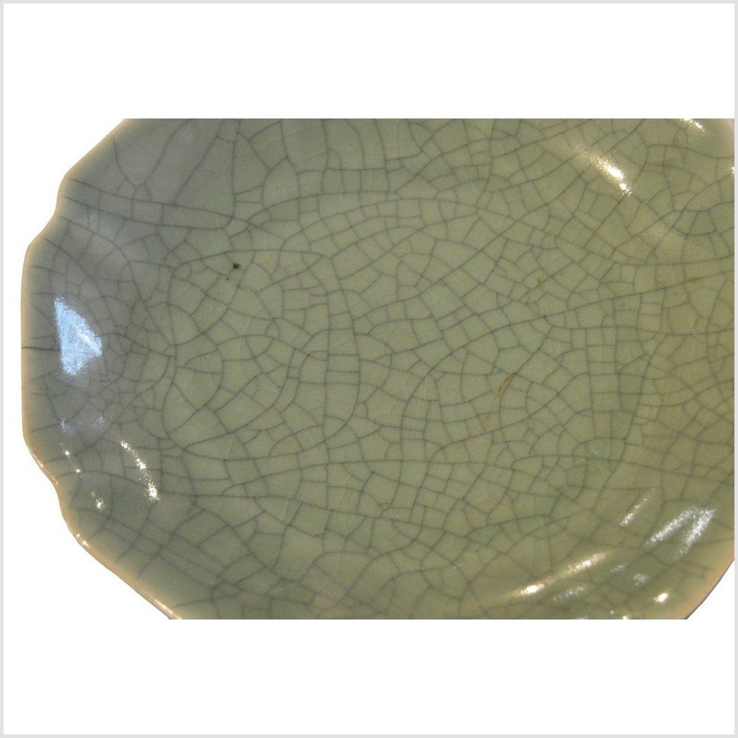 Chinese Crackle Celadon Porcelain Scalloped Plate-2. Asian & Chinese Furniture, Art, Antiques, Vintage Home Décor for sale at FEA Home