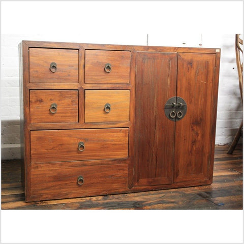 Chinese Elm Cabinet with Drawers