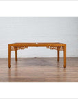 Chinese Elmwood Square Coffee Table with Open Fretwork and Horse-Hoof Legs-5. Asian & Chinese Furniture, Art, Antiques, Vintage Home Décor for sale at FEA Home