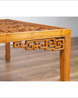 Chinese Elmwood Square Coffee Table with Open Fretwork and Horse-Hoof Legs-9. Asian & Chinese Furniture, Art, Antiques, Vintage Home Décor for sale at FEA Home