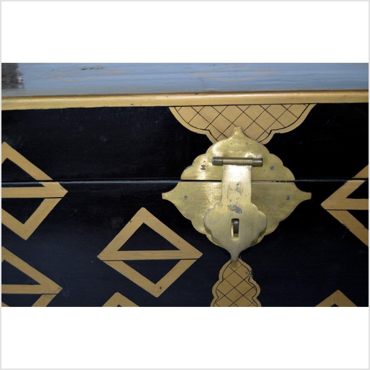 Chinese Gold Tone Lacquered Storage Chest-3. Asian &amp; Chinese Furniture, Art, Antiques, Vintage Home Décor for sale at FEA Home