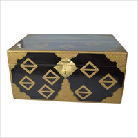 Chinese Gold Tone Lacquered Storage Chest- Asian Antiques, Vintage Home Decor & Chinese Furniture - FEA Home