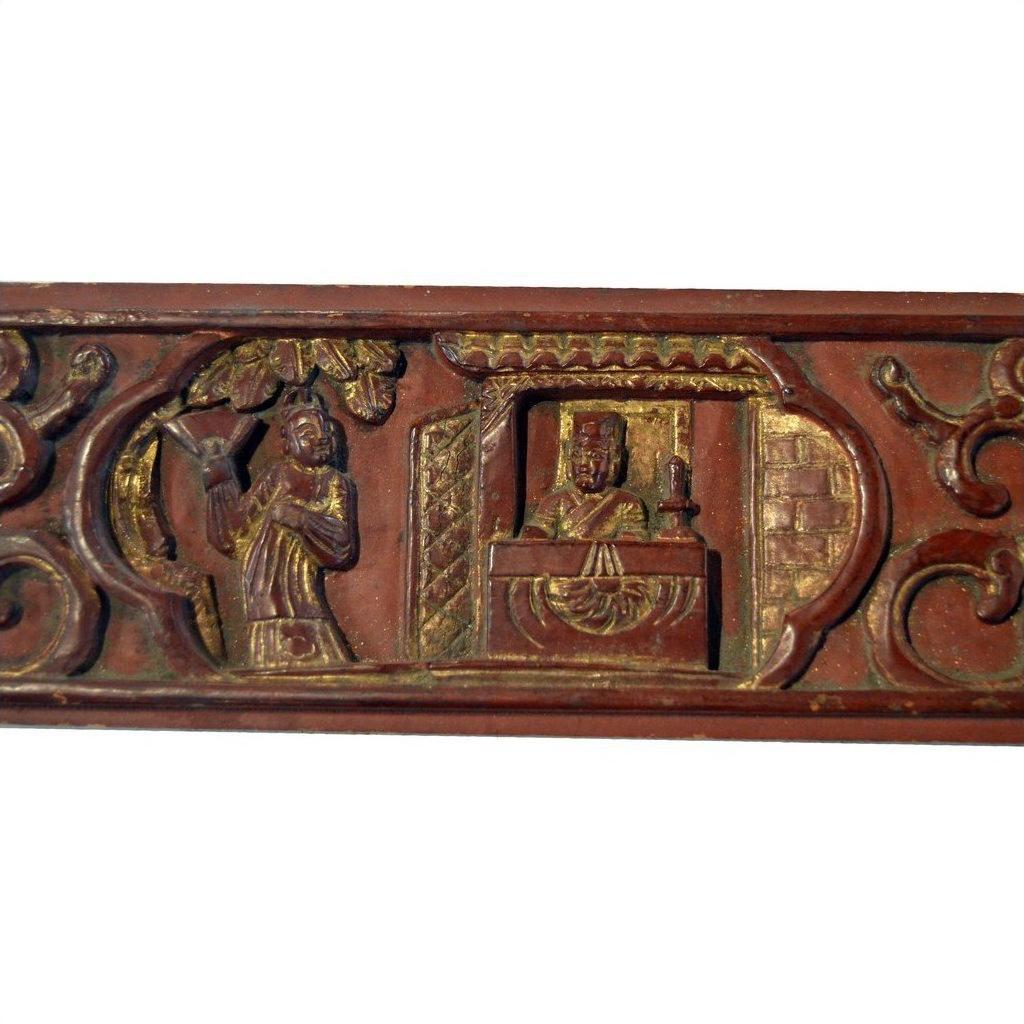 Chinese Hand Carved Wood Plaque-2. Asian &amp; Chinese Furniture, Art, Antiques, Vintage Home Décor for sale at FEA Home