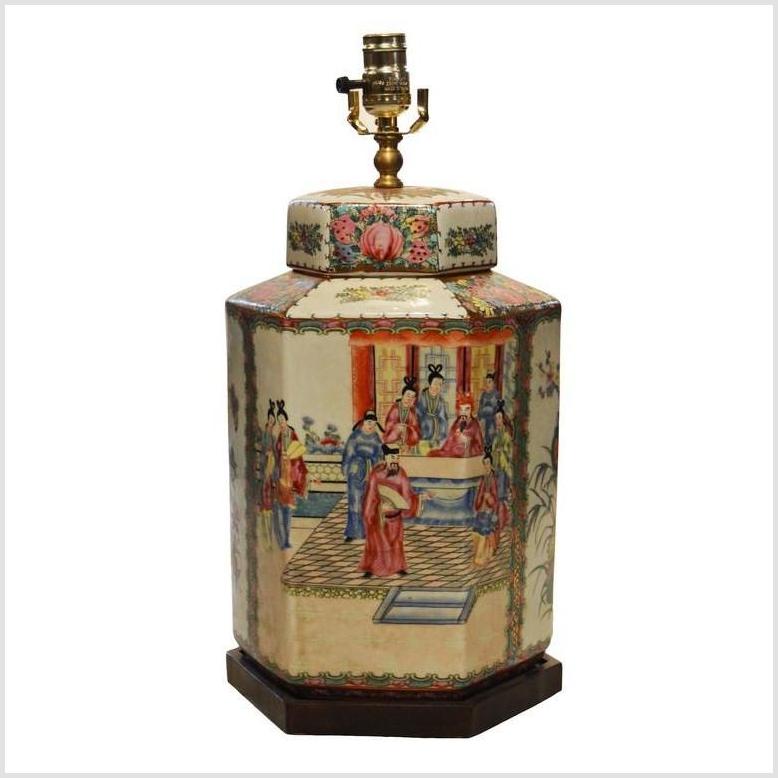 Chinese Hand Painted Lamp- Asian Antiques, Vintage Home Decor & Chinese Furniture - FEA Home