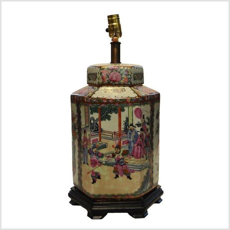 Chinese Hand Painted Lamp- Asian Antiques, Vintage Home Decor & Chinese Furniture - FEA Home