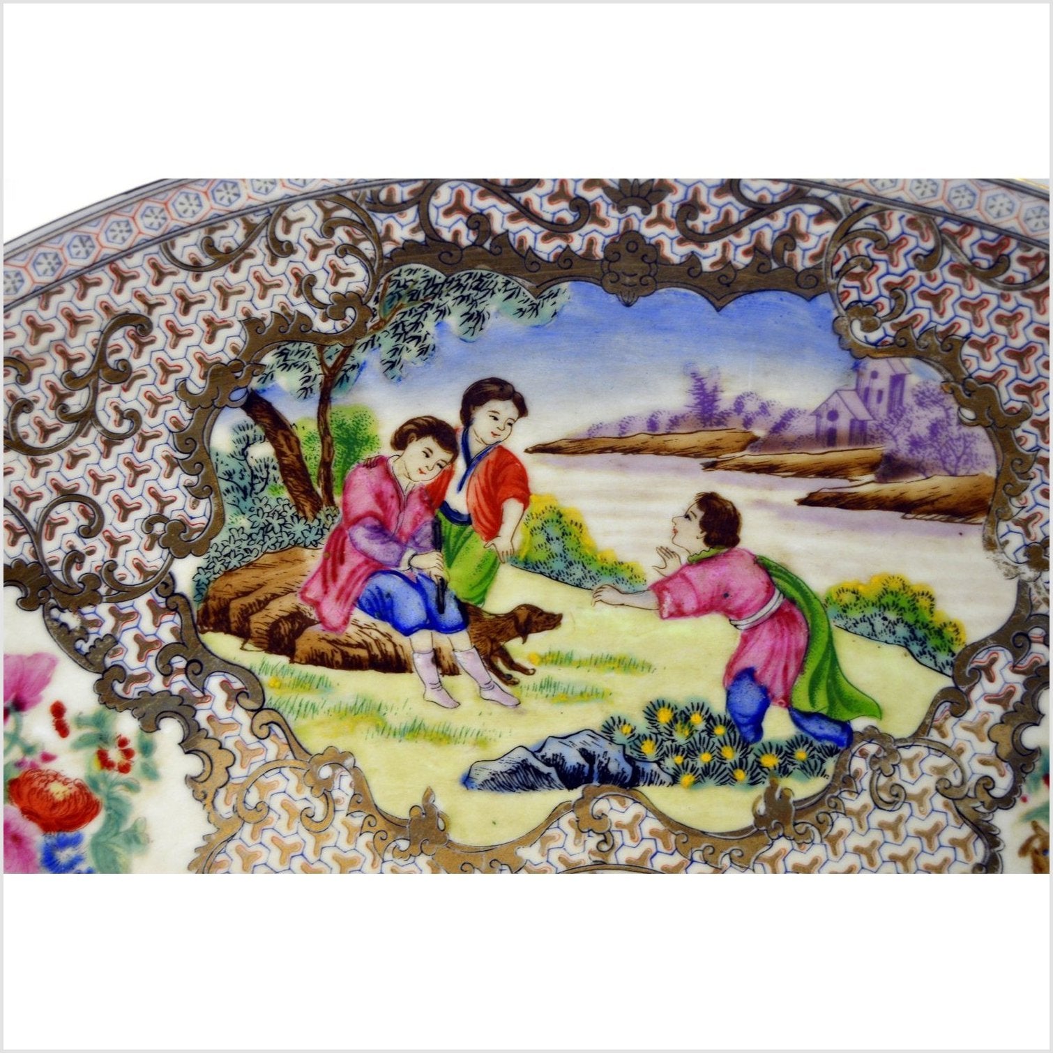 Chinese Hand Painted Porcelain Charger-2. Asian & Chinese Furniture, Art, Antiques, Vintage Home Décor for sale at FEA Home