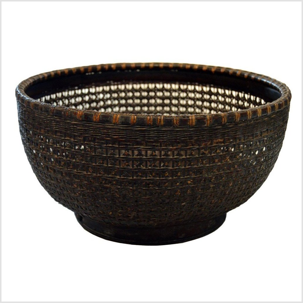 Chinese Lacquered Bamboo Basket-1. Asian & Chinese Furniture, Art, Antiques, Vintage Home Décor for sale at FEA Home