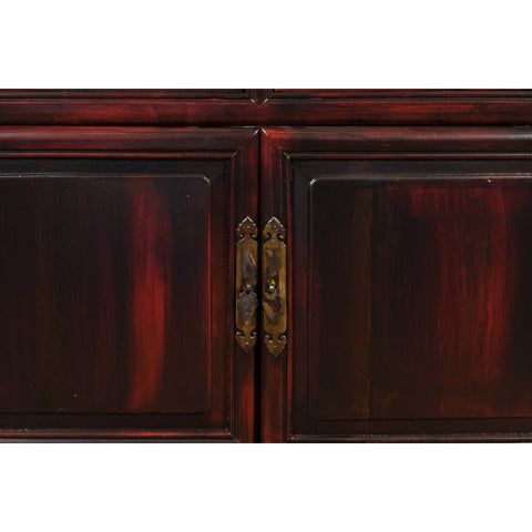 Chinese Late Qing Dynasty 1900s Side Cabinet with Reddish Black Lacquer-YN2571-10. Asian & Chinese Furniture, Art, Antiques, Vintage Home Décor for sale at FEA Home