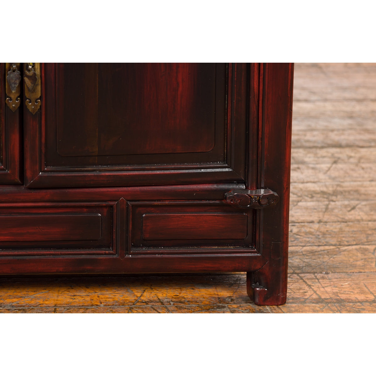 Chinese Late Qing Dynasty 1900s Side Cabinet with Reddish Black Lacquer-12. Asian &amp; Chinese Furniture, Art, Antiques, Vintage Home Décor for sale at FEA Home