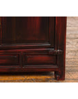 Chinese Late Qing Dynasty 1900s Side Cabinet with Reddish Black Lacquer-12. Asian & Chinese Furniture, Art, Antiques, Vintage Home Décor for sale at FEA Home