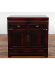 Chinese Late Qing Dynasty 1900s Side Cabinet with Reddish Black Lacquer-17. Asian & Chinese Furniture, Art, Antiques, Vintage Home Décor for sale at FEA Home