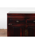 Chinese Late Qing Dynasty 1900s Side Cabinet with Reddish Black Lacquer-18. Asian & Chinese Furniture, Art, Antiques, Vintage Home Décor for sale at FEA Home