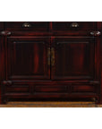 Chinese Late Qing Dynasty 1900s Side Cabinet with Reddish Black Lacquer-19. Asian & Chinese Furniture, Art, Antiques, Vintage Home Décor for sale at FEA Home