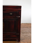 Chinese Late Qing Dynasty 1900s Side Cabinet with Reddish Black Lacquer-7. Asian & Chinese Furniture, Art, Antiques, Vintage Home Décor for sale at FEA Home