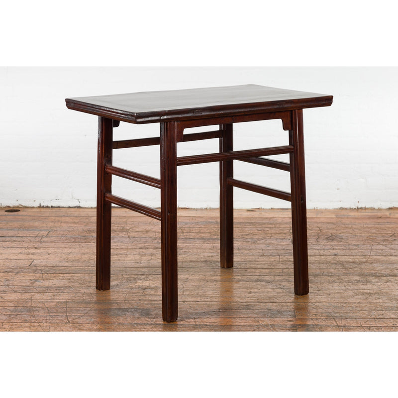 Chinese Late Qing Dynasty Elm Scholar's Table with Custom Lacquer Finish-10. Asian & Chinese Furniture, Art, Antiques, Vintage Home Décor for sale at FEA Home
