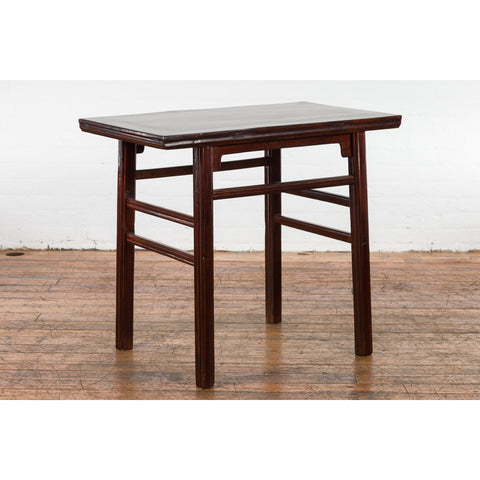 Chinese Late Qing Dynasty Elm Scholar's Table with Custom Lacquer Finish-10. Asian & Chinese Furniture, Art, Antiques, Vintage Home Décor for sale at FEA Home