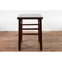 Chinese Late Qing Dynasty Elm Scholar's Table with Custom Lacquer Finish