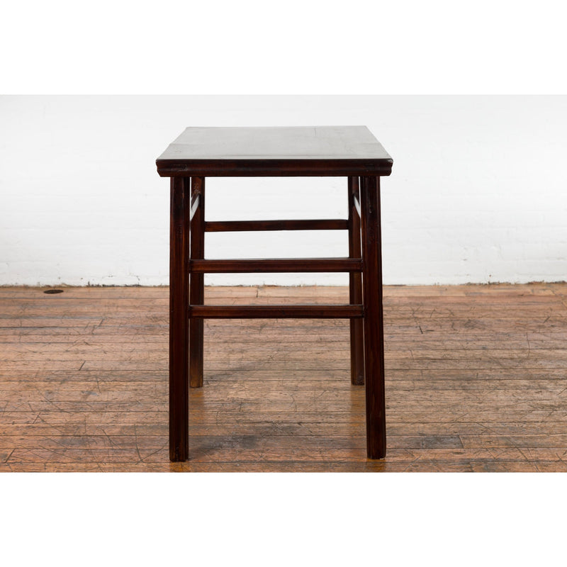 Chinese Late Qing Dynasty Elm Scholar's Table with Custom Lacquer Finish-14. Asian & Chinese Furniture, Art, Antiques, Vintage Home Décor for sale at FEA Home
