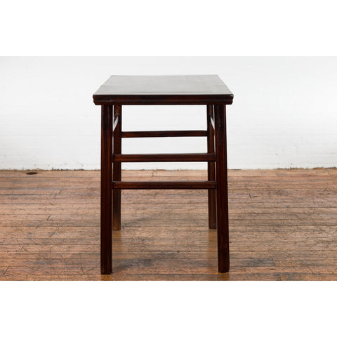 Chinese Late Qing Dynasty Elm Scholar's Table with Custom Lacquer Finish-14. Asian & Chinese Furniture, Art, Antiques, Vintage Home Décor for sale at FEA Home