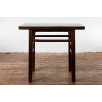 Chinese Late Qing Dynasty Elm Scholar's Table with Custom Lacquer Finish