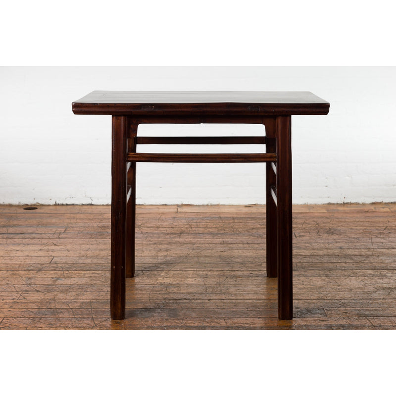 Chinese Late Qing Dynasty Elm Scholar's Table with Custom Lacquer Finish-16. Asian & Chinese Furniture, Art, Antiques, Vintage Home Décor for sale at FEA Home