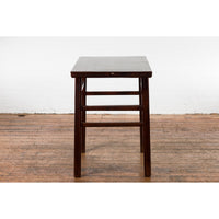 Chinese Late Qing Dynasty Elm Scholar's Table with Custom Lacquer Finish