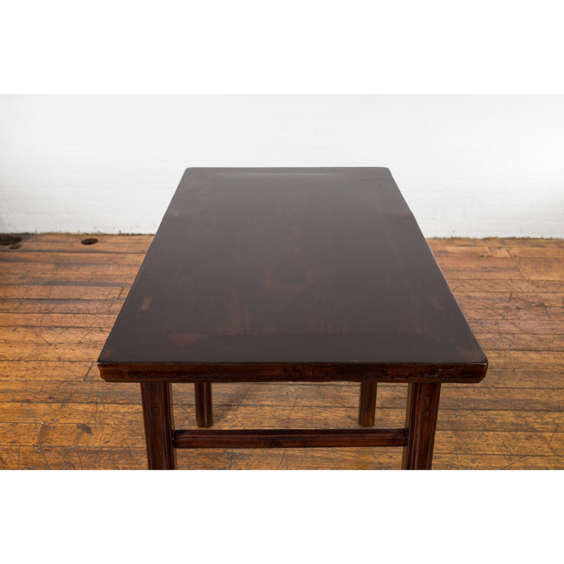 Chinese Late Qing Dynasty Elm Scholar's Table with Custom Lacquer Finish-18. Asian & Chinese Furniture, Art, Antiques, Vintage Home Décor for sale at FEA Home