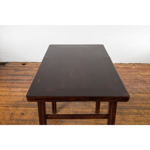 Chinese Late Qing Dynasty Elm Scholar's Table with Custom Lacquer Finish-18. Asian & Chinese Furniture, Art, Antiques, Vintage Home Décor for sale at FEA Home