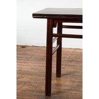 Chinese Late Qing Dynasty Elm Scholar's Table with Custom Lacquer Finish
