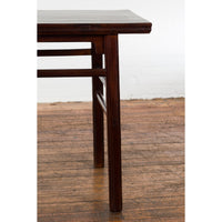 Chinese Late Qing Dynasty Elm Scholar's Table with Custom Lacquer Finish