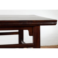 Chinese Late Qing Dynasty Elm Scholar's Table with Custom Lacquer Finish