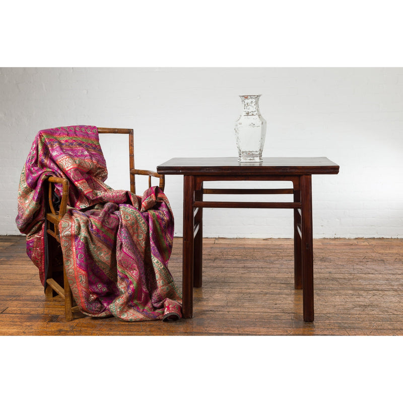 Chinese Late Qing Dynasty Elm Scholar's Table with Custom Lacquer Finish-9. Asian & Chinese Furniture, Art, Antiques, Vintage Home Décor for sale at FEA Home