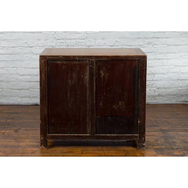This-is-a-picture-of-a-Chinese Late Qing Dynasty Elmwood and Brass Cabinet with Drawers and Doors-with-image-position-17-style-YN2596-Shop-for-Vintage-and-Antique-Asian-and-Chinese-Furniture-for-sale-at-FEA Home-NYC