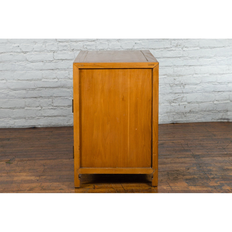 This-is-a-picture-of-a-Chinese Late Qing Dynasty Elmwood and Brass Cabinet with Drawers and Doors-with-image-position-18-style-YN2596-Shop-for-Vintage-and-Antique-Asian-and-Chinese-Furniture-for-sale-at-FEA Home-NYC
