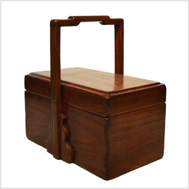 Chinese Lidded Wood Box 