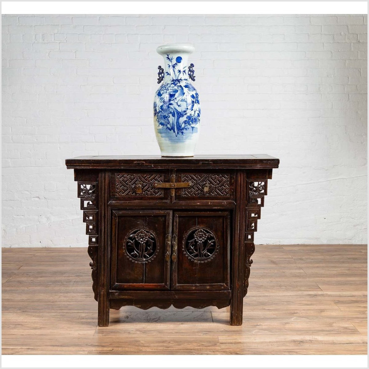 Chinese Ming Dynasty Style Butterfly Cabinet with Carved Spandrels and Doors-3. Asian &amp; Chinese Furniture, Art, Antiques, Vintage Home Décor for sale at FEA Home