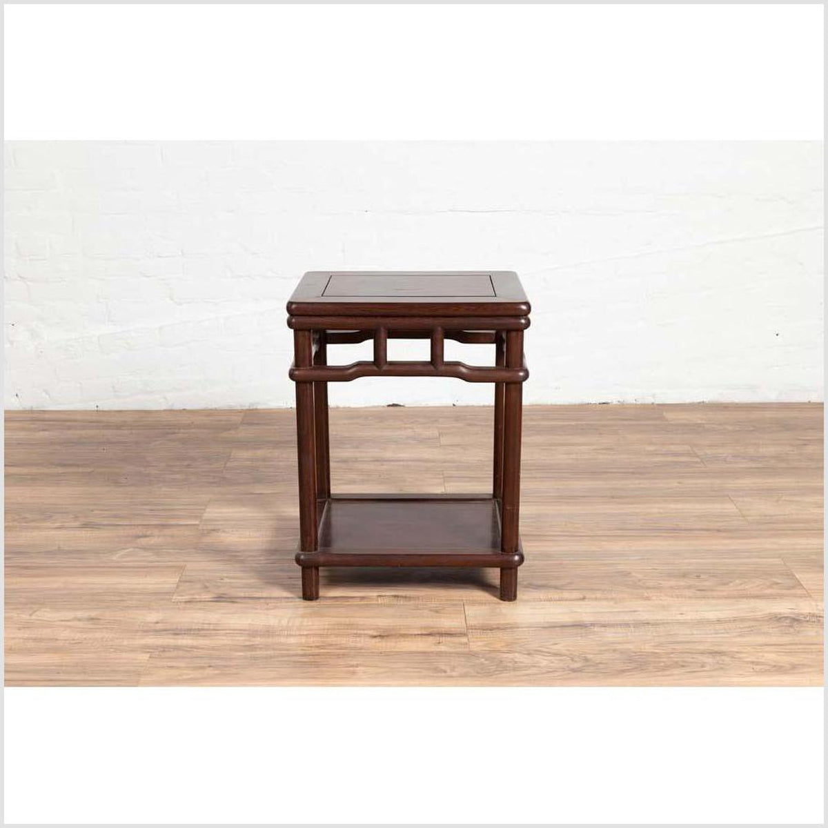 Chinese Ming Style Accent Side Table with Dark Wood Patina and Humpback Apron-2. Asian & Chinese Furniture, Art, Antiques, Vintage Home Décor for sale at FEA Home