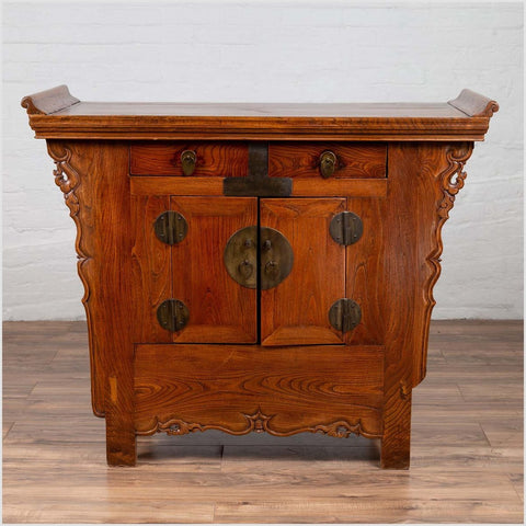 Chinese Ming Style Elm Altar Cabinet