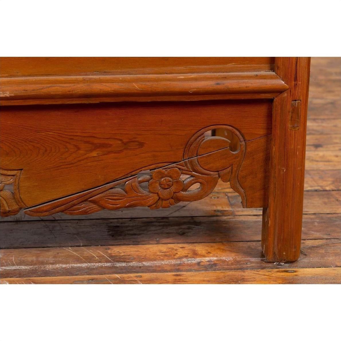 Chinese Ming Style Elm Wardrobe with Two Doors, Hidden Drawers and Carved Skirt-11. Asian &amp; Chinese Furniture, Art, Antiques, Vintage Home Décor for sale at FEA Home
