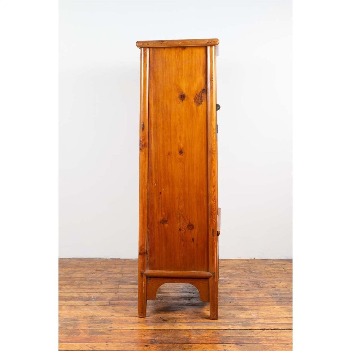 Chinese Ming Style Elm Wardrobe with Two Doors, Hidden Drawers and Carved Skirt-15. Asian &amp; Chinese Furniture, Art, Antiques, Vintage Home Décor for sale at FEA Home