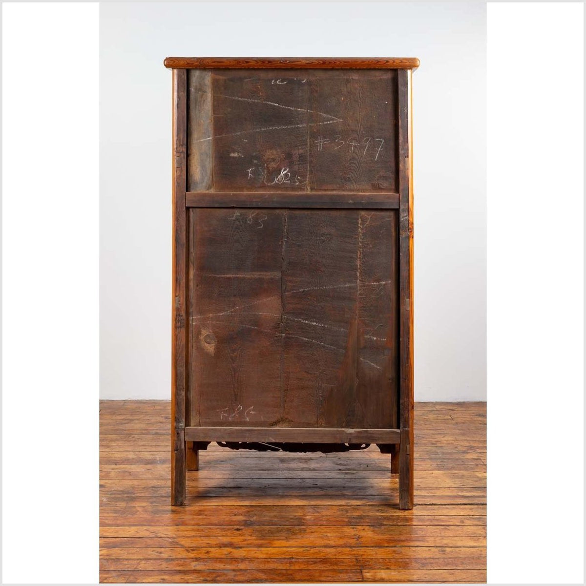 Chinese Ming Style Elm Wardrobe with Two Doors, Hidden Drawers and Carved Skirt-16. Asian &amp; Chinese Furniture, Art, Antiques, Vintage Home Décor for sale at FEA Home