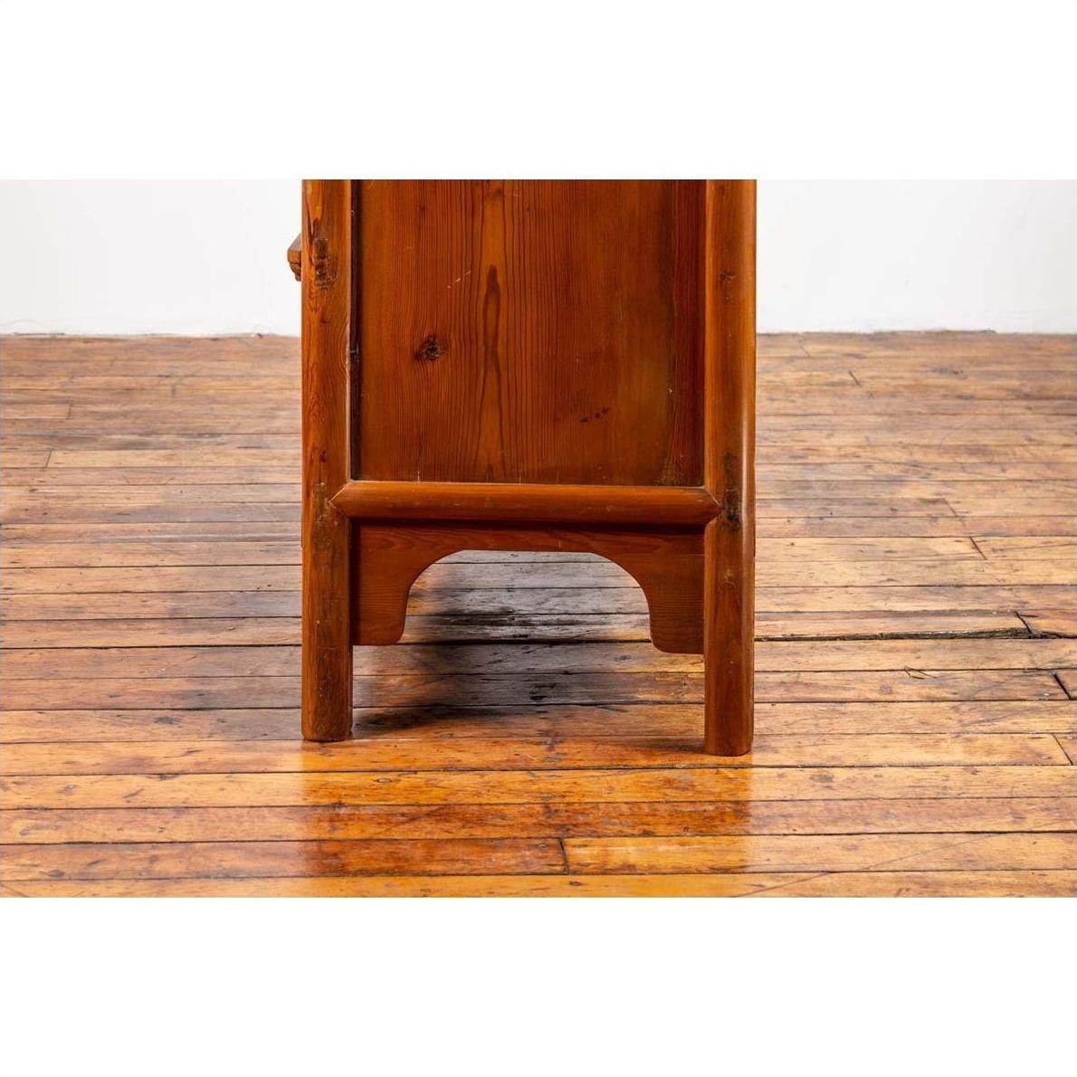 Chinese Ming Style Elm Wardrobe with Two Doors, Hidden Drawers and Carved Skirt-18. Asian &amp; Chinese Furniture, Art, Antiques, Vintage Home Décor for sale at FEA Home