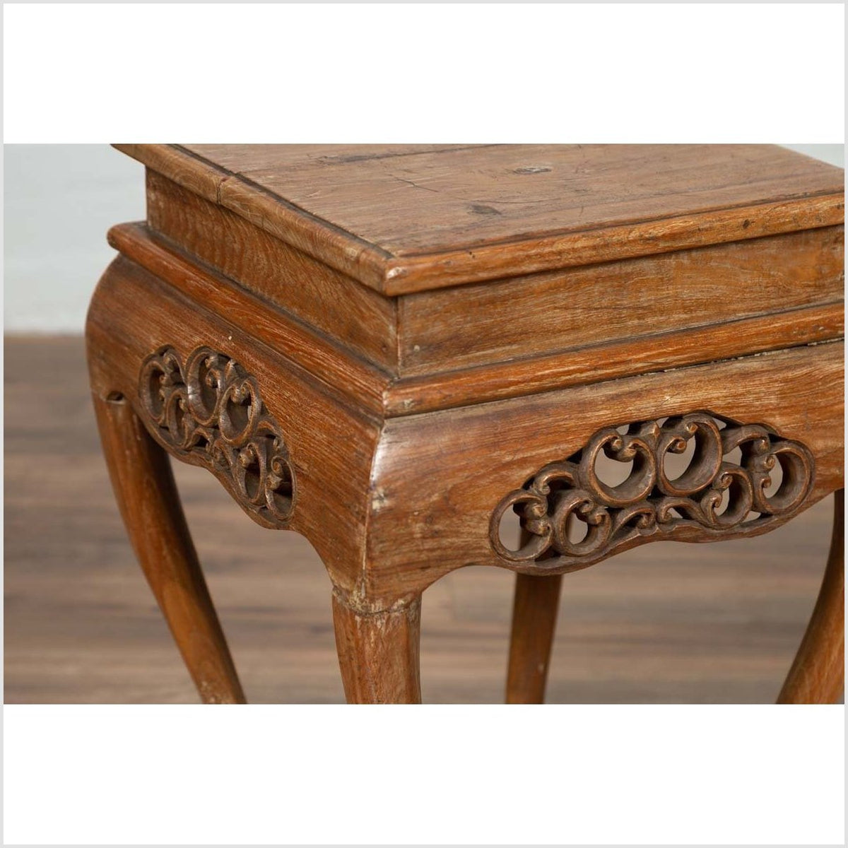 Chinese Ming Style Wooden Incense Stand with Cabriole Legs and Carved Apron-12. Asian &amp; Chinese Furniture, Art, Antiques, Vintage Home Décor for sale at FEA Home